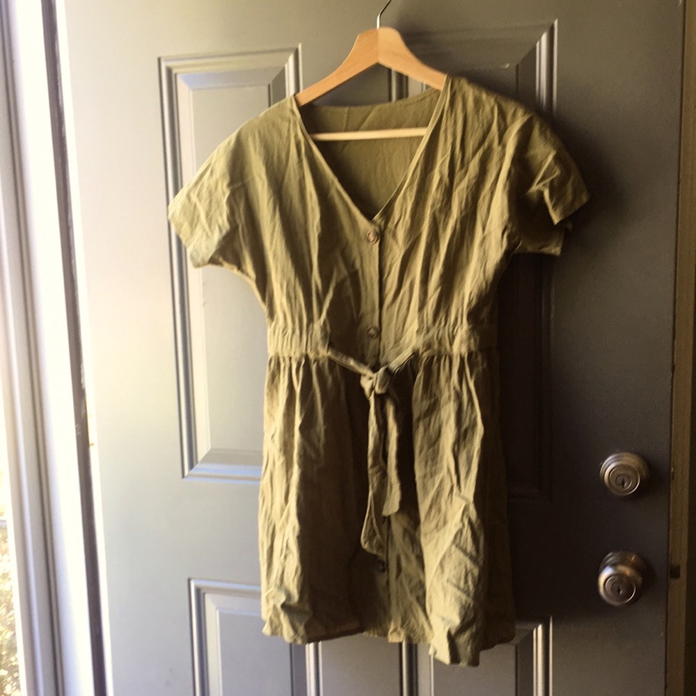 Olive green cotton/polyester dress